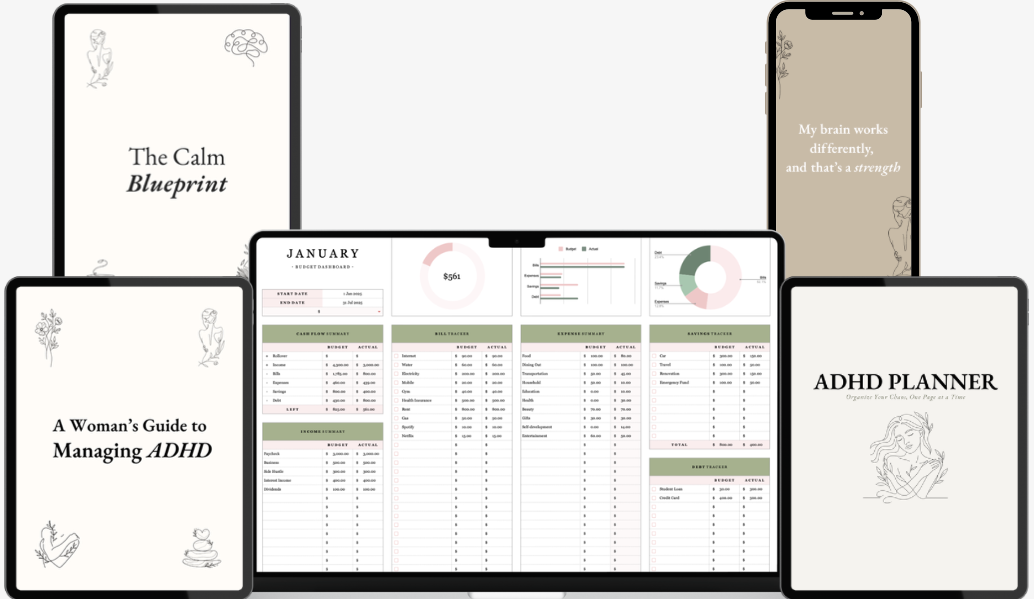 The Clarity Kit — ADHD planner, budgeting sheet, ebooks and affirmation cards